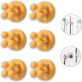 Silicone Toothbrush Holders for Bathrooms - 6 Pcs Yellow Wall Mounted Shower Razor Holder