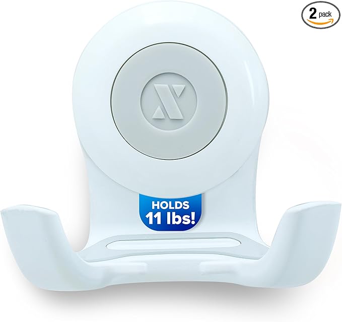 SlipX Solutions Power Lock Suction Cup Hook, Razor Holder & Phone Cradle (Perfect for Shower & Mirror, Holds 11 lbs, 2 Pack)