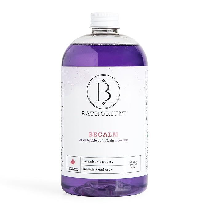 Bathorium BeCalm Bubble Elixir, Relaxing Bubble Bath with Bergamot, Earl Grey Tea & Lavender, Moisturizing & Soothing for Skin, Stress Relief and Relaxation, Approximately 10 Baths, 16.9 fl.oz