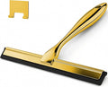 10-Inch Golden All-Purpose Shower Squeegee for Shower Doors, Tile Shower Walls, Bathroom, Window, Glass and Car Windshield, Mirrors and Kitchen-Stainless Steel