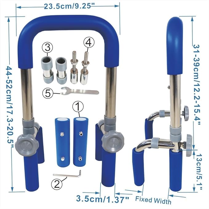Bathroom Grab Bars for Bathtubs and Showers 304 Stainless Steel Adjustable Bathtub Safety Rail for Seniors,Sturdy and Durable Tub Grab Bar, Assistance Bathtub Handle Clamp for Bath Support