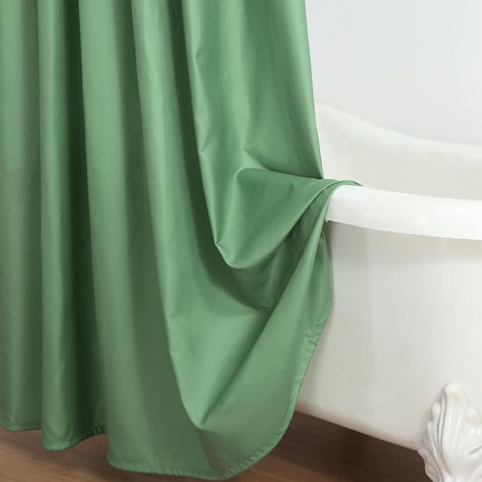 54x78 Inch Stall Shower Curtain, Green and White Fabric Shower Curtains for Bathroom, Modern Decorative Bathroom Curtains, 54" W x 78" H