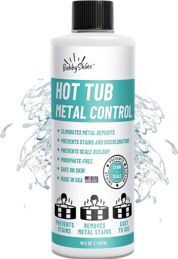 Hot Tub Metal Remover - Spa Metal Gone Hot Tub Cleaner, Metal Out Spa Remover for Hot Tub, Stain and Scale Control Cleaner Chemicals