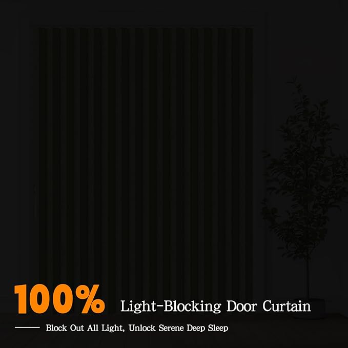 Accordian Door Curtain, 100% Blackout Folding Magnetic Doorway Curtains,Linen Style Closet Doors,for Room Divider,Privacy Protection（W72 x L78,Green,1 Panel）