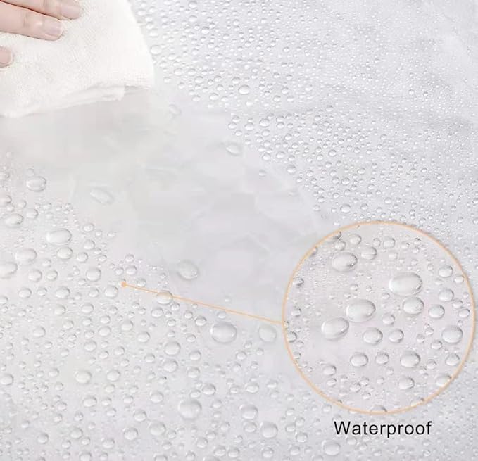 Clawfoot Tub Clear Shower Curtain Liner Extra Wide Warp Around, Plastic EVA Water Repellent, 36 Metal Hooks Waterproof Water Cube, 180 in x 70 inches