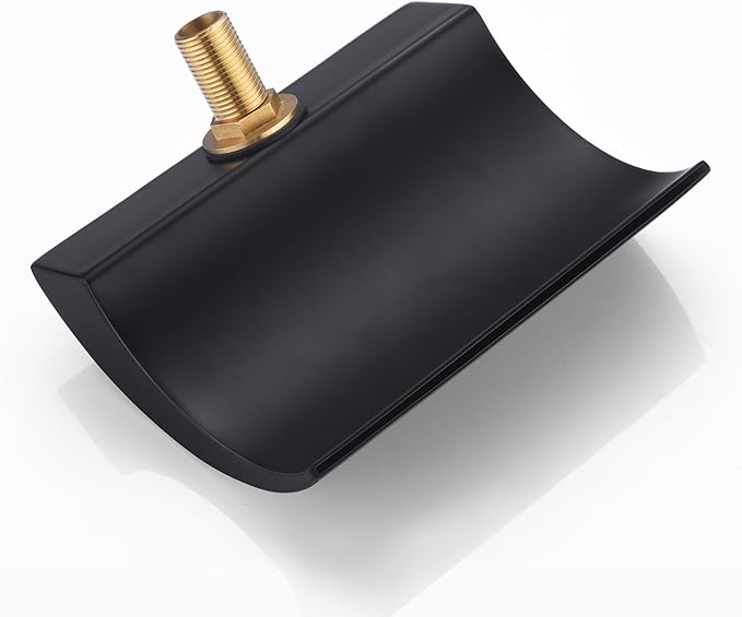 SUMERAIN Roman Bathtub Faucet 3 Hole Deck Mount High Flow Waterfall Tub Filler Black and Gold Finish