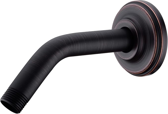 Angled Shower Arm with Flange ORB 6 Inch Stainless Steel Wall Mounted Extension Arm for Top Shower Head, Oil Rubbed Bronze (SA-606ORB)