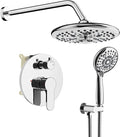 SR SUN RISE Shower Faucet - 10 Inch Multifunctional High Pressure Shower Head System with Handheld Shower Head Fixtures - Valve Included - Polished Chrome