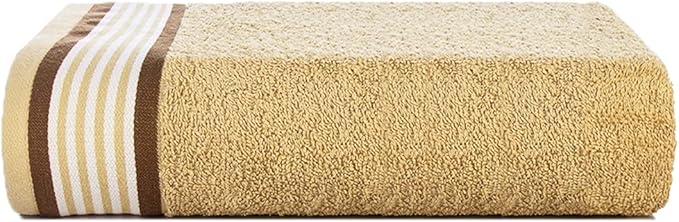 CASA COPENHAGEN He & She 2 Pieces Large Bath Sheet Set- Brown + Beige, 550 GSM, Designed in Denmark Made of Soft Egyptian Cotton for Bathroom, Kitchen & Shower