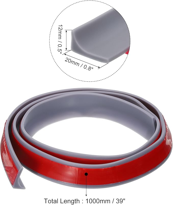 uxcell 39 Inch Collapsible Shower Barrier Stopper Water Splash Guard Blocker 39"Lx0.8"Wx0.5"H for Bathroom Kitchen Wet and Dry Separation, Gray