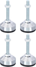 PATIKIL Furniture Leveling Feet 2" Dia Base M10 Thread, 4 Pcs Carbon Steel Adjustable Threaded Furniture Leveler Screw on Leg Leveler with Pads for Desk Chair Cabinet, Black