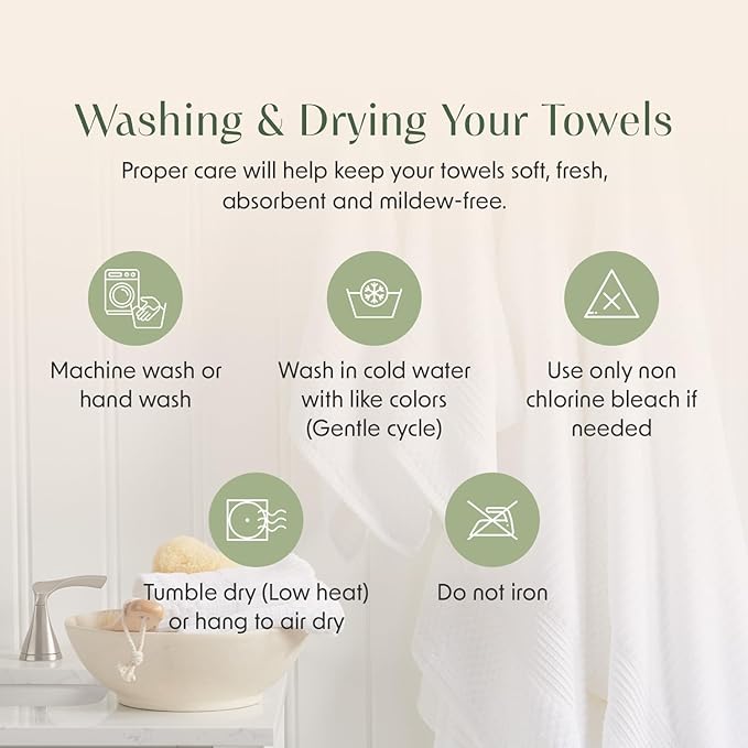 Springtree Home Luxury Bamboo Rayon Bath Towel Set 6 Piece Set | 35% Bamboo Rayon - 65% Cotton | Absorbent Quick-Dry Towels for Bathroom | Oeko-TEX Standard 100 Cotton | Blue Fog