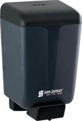 San Jamar Classic Plastic Manual Soap Dispenser, Hand Sanitizer Dispenser, Lotion Dispenser with Universal Compatibility for Home, Bathroom, Kitchen, Restooms, Restaurants, 46 Ounces, Black Pearl