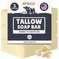Beef Tallow Soap Bar – All Natural Grass Fed Tallow Soap Unscented – Moisturizing Face & Body Wash Great for Eczema, Dry, Itchy, Sensitive Skin – Handcrafted Bath Soap for Adults, Kids, Made in USA