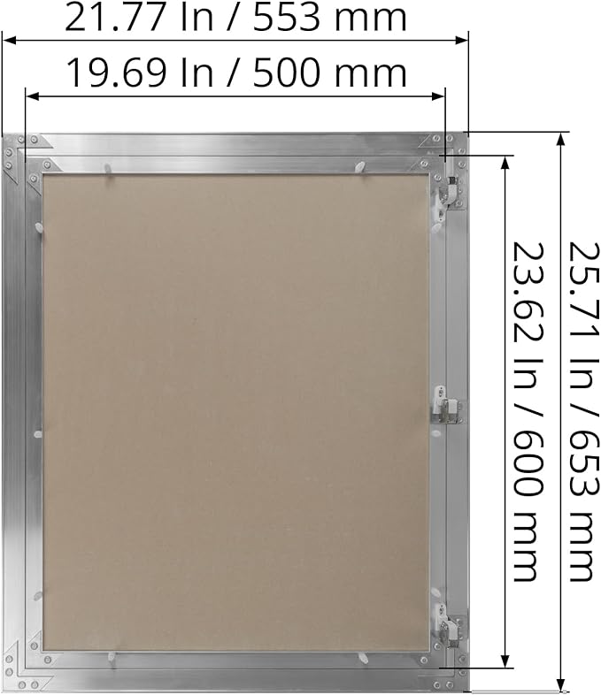 20" x 24" Inch Aluminum Drywall Access Panel - Service Shaft Door - Plumbing, Electricity, Heating, Alarm Wall Inspection hatch for Drywall - Bathroom Service Access Hole Cover