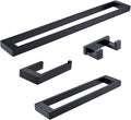 Lairuier Bathroom Hardware Accessories Set Matte Black 4-Piece Towel Bar Set 304 Stainless Steel Wall Mounted Bath Towel Rack Set, 24 Inch