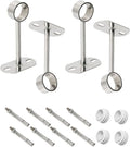 4Pcs ID32mm(1-1/4"), L200mm, Clothes Rail mounting Bracket, Shower Curtain Closet tie Rod Support Frame, Curtain Rod Flange Socket, Suitable for Ceiling or Wall mounting