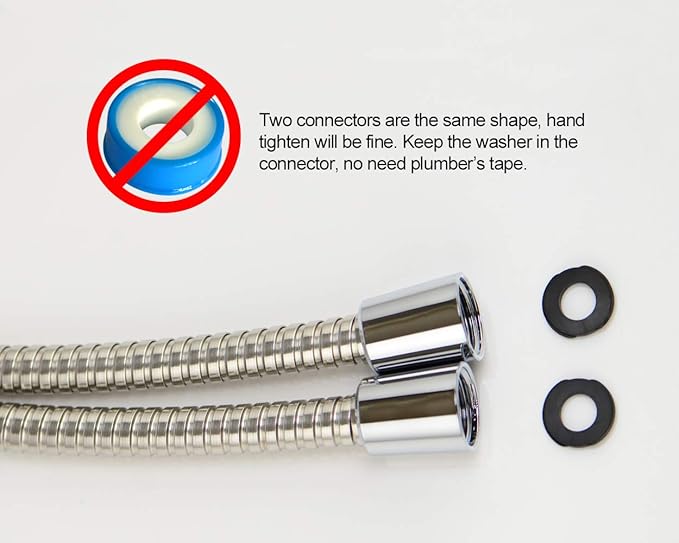 Purelux 100 Inch Shower Hose, Universal Handheld Showerhead Hose Made of Stainless Steel, Polished Chrome Finish