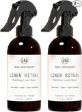 Muse Apothecary Linen Ritual - Aromatic, Soothing, and Relaxing Linen Mist, Laundry and Fabric Spray - Infused with Aromatherapy Essential Oils - 4 oz, Tonka Bean + Amber + Warm Cedarwood, 2 Pack