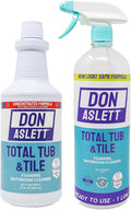Don Aslett Tub n' Tile Foaming Bathroom Cleaner Set - 32 Oz Concentrated Formula | Cleaning Supplies for Shower Doors, Tile, Tub, and Sink
