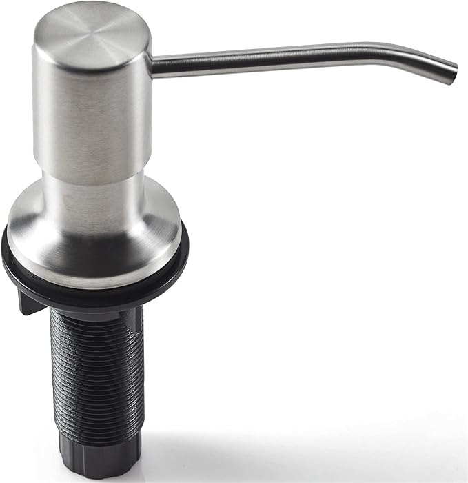 Soap Dispenser for Kitchen Sink (Brushed Nickel), Fit 1-to-1.25-inch Hole, Built in Soap Dispenser, Stainless Steel Pump Replacement
