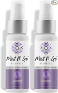 Mist N’ Go by Omaze Travel Bathroom Spray for Toilet Spray Odor Eliminator - Travel Toilet Spray for Bathroom Air Freshener Spray for Bathroom Deodorizer - Lavender Regular Size (2oz x2)