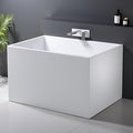43" Acrylic Freestanding Bathtubs, Stand Alone Tub, Japanese Soaking Tub for Bathroom, Integrated Overflow and Drain, cUPC Certified, Gloss White