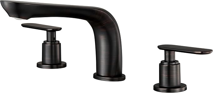 SITGES Classic Bathtub Faucet,2-Handle Oil Rubbed Bronze Tub Filler,3-Hole Widespread Roman Tub Faucet,High Flow Deck Mount Bath Tub Faucet with Valve Included