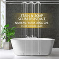 Narrow Long Clear Plastic Shower Curtain Liner, 36x84 Inch Thin Lightweight Transparent Plastic Bathroom Shower Showroom Inner Curtain with Rustproof Metal Grommet Holes and Weighted Magnets
