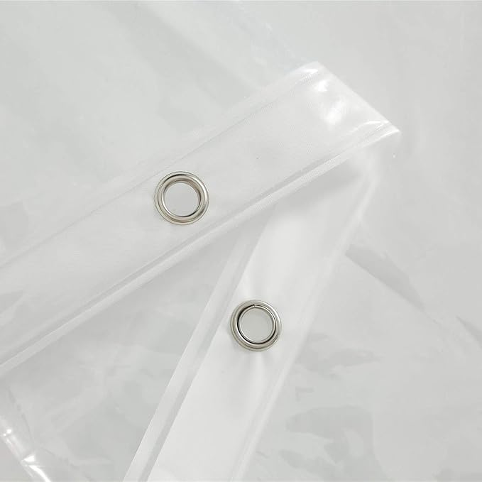 AooHome Extra Long Clear Shower Curtain Liner, 8 Gauge Eva Heavy Duty Classic Shower Liner with Hooks, Bottom Magnets, Water Repellent, Rust Proof Grommets, 72x86 Inches