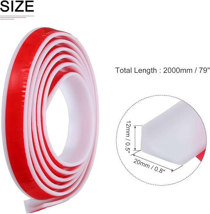 79"x0.8"x0.5" (LxWxH) Collapsible Shower Barrier Stopper - 1 Pack - Good for Bathroom Kitchen - L Shape Water Splash Guard Blocker - White