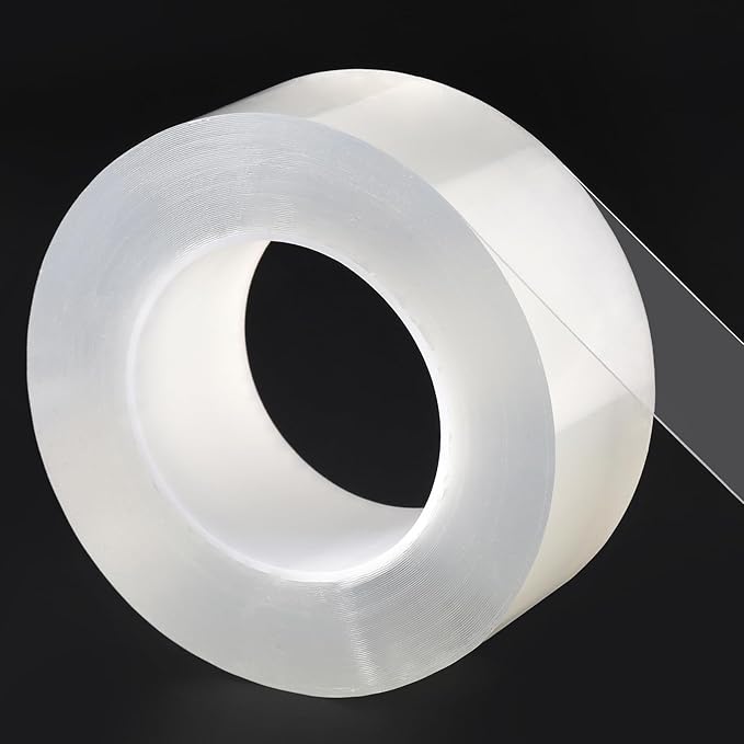 Transparent Weather Sealing Tape, Clear Draft Isolation Film Tape for Door Draft Stopper, Adhesive Tape for Doors, Windows and Shower Glass Gaps - No Residue (1.2 Inch x 33Ft)