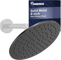 HammerHead Showers Solid Metal Round 8 Inch Rainfall Shower Head, High Flow Shower Head Optimized for Pressure, Oil Rubbed Bronze, 2.5 GPM