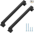 Ravinte Hardware 10 Pack Matte Black Cabinet Pulls, 6-1/4 Inch (160mm) Hole Center Zinc Alloy Drawer Handles for Kitchen Cabinets, Cupboards, Dressers, Square Solid Metal Hardware