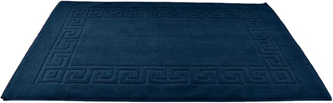 DAN RIVER Greek Cotton Bath Mats Set of 2 – Not a Bathroom Rug, Ultra Soft, Highly Absorbent & Machine Washable Bath Mat Towel for Bathroom Floor Mat – Durable, Quick-Dry, 21x34 Inches, Blue Opal