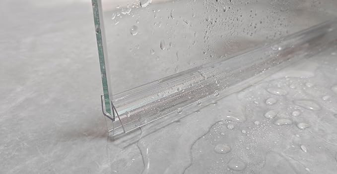 36" Shower Door Bottom Seal Strip Frameless Shower Sweep for 1/2" (12mm) Thick Glass Ultra Clear Polycarbonate (Single Pack)