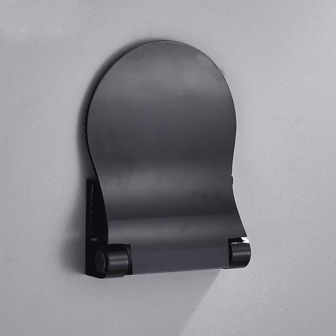 Shower Foot Rest for Shaving, Wall Mounted Folding Foot Stand for Bathroom, Black Metal