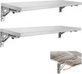 Stainless Steel Folding Concession Shelf 12" x 96" (2 Pack 12" x 48"), Drop Down Folding Wall Shelves, Heavy Duty Foldable Wall Mount Shelving for Concession Windows, Food Truck