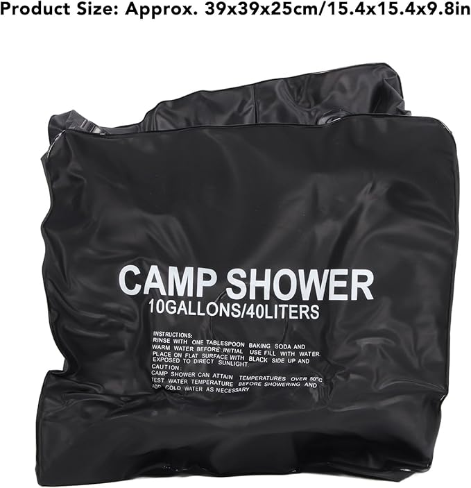 Solar Shower 40L, Portable Cam Shower with vable Hose, Thickened l for oor Hiking Beach Swimming T, Solar Heating with Rope Included