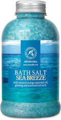 Bath Salt Sea Breeze 21.16 Oz with Natural Essential Oils Orange & Ginseng & Seaweed - Best for Good Sleep - Relaxing - Calming - Body Care - Beauty - Aromatherapy
