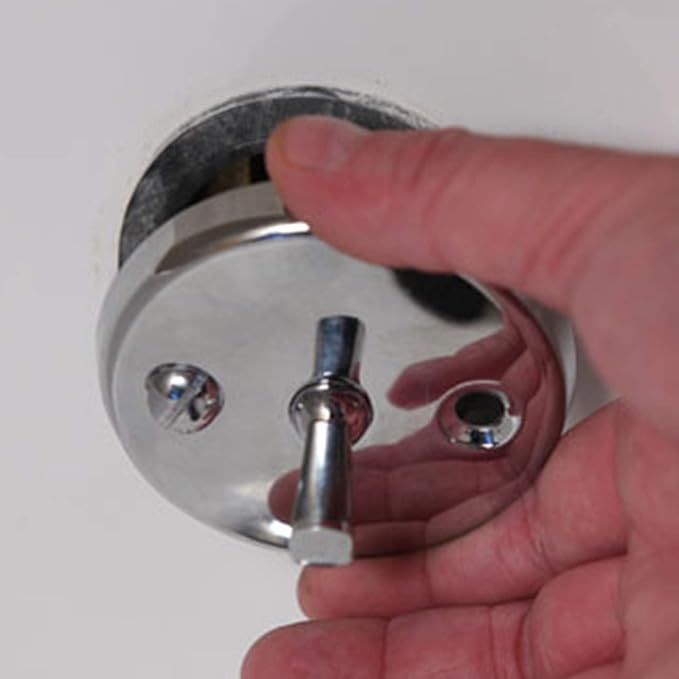 DANCO Bath Tub Overflow Plate with Trip Lever, Chrome, 1-Pack (80991), 2 Inches