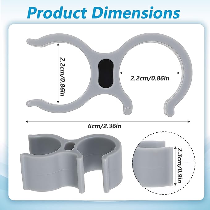 2 PCS Shower Head Holder for Shower Chair, Bath Seat Shower Bracket Attachment Tube Clamp Bracket for Inside Shower Bath Chair Tub Transfer Bench Shower Aids Accessories for Elderly Disabled Users