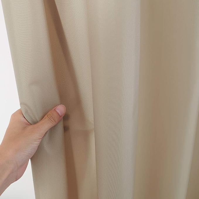 CAROMIO Hotel Quality 100% Waterproof Fabric Shower Curtain or Liner with Magnets for Bathroom, Tan, 72 x 78 inches