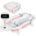 Orzbow Collapsible Baby Bathtub, Large Baby Bath Tub for Newborn with Soft Cushion & Thermometer, Travel Portable Baby Tubs for Infants to Toddler 0-36 Months, Pink