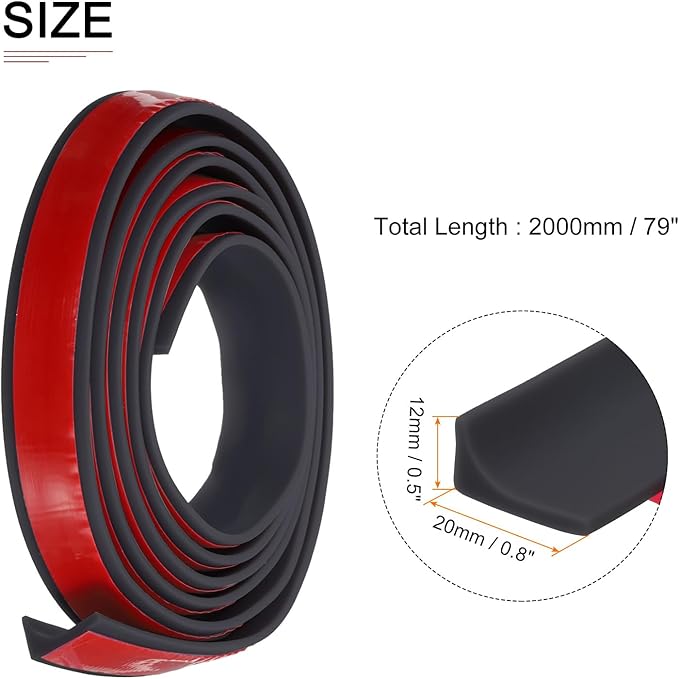 79"x0.8"x0.5" (LxWxH) Collapsible Shower Barrier Stopper - 1 Pack - Good for Bathroom Kitchen - L Shape Water Splash Guard Blocker - Black