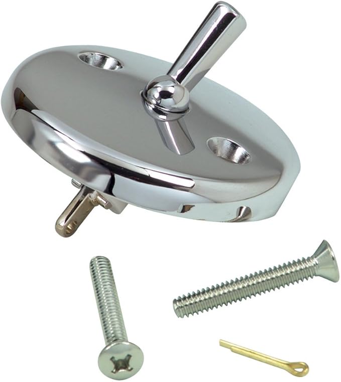 DANCO Bath Tub Overflow Plate with Trip Lever, Chrome, 1-Pack (80991), 2 Inches