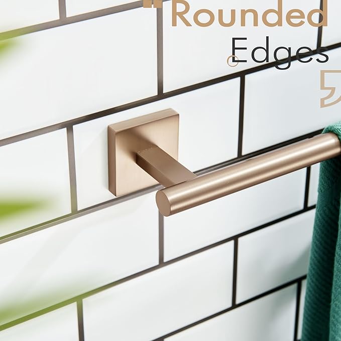 KOKOSIRI Bathroom Towel Bars 12 Inch Towel Ring Champagne Bronze 30CM Hand Towel Holder for Bath Kitchen Wall Stainless Steel B4005CPG-L12