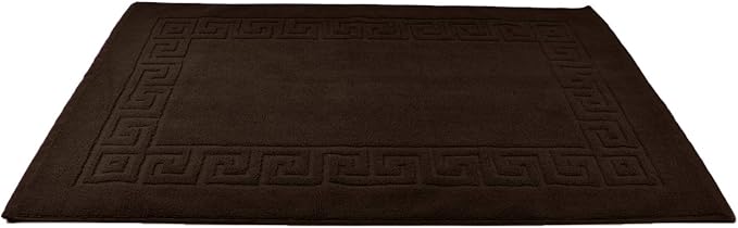 DAN RIVER Greek Cotton Bath Mats Set of 2 – Not a Bathroom Rug, Ultra Soft, Highly Absorbent & Machine Washable Bath Mat Towel for Bathroom Floor Mat – Durable, Quick-Dry, 21x34 Inches, Brown