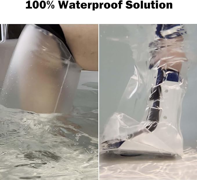 Cast Covers for Shower Leg, Waterproof Cast Cover for Showering, Cast Protector for Shower Leg Adult, Shower Boots for Foot After Surgery, Knee, Ankle, Foot (Diameter - 7.9")