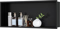 Neodrain 30X12Inch Shower Niche, Matte Black Wall Cubby Stainless Steel Wall Shelf NO Tile Needed Recessed Niche Shower for Bathroom Storage